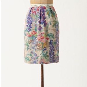 Anthropologie Floreat Gladiolus Linen Skirt